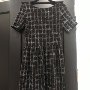 black and white plaid mini dress